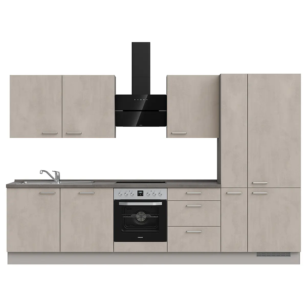 Küchenzeile High-Line Riva Kombi C 330cm | Grau