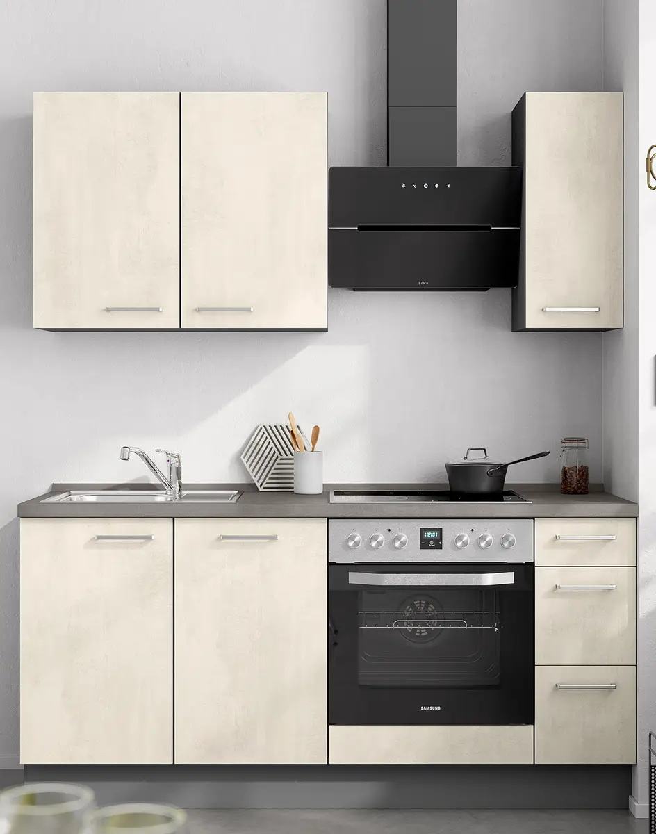 Küchenzeile High-Line Riva Kombi A 180cm | Weiß
