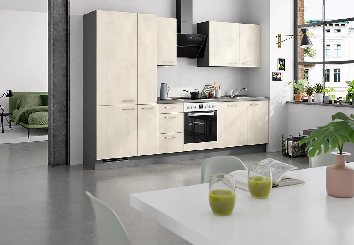 Küchenzeile High-Line Riva Kombi B 300cm | Mehrfarbig