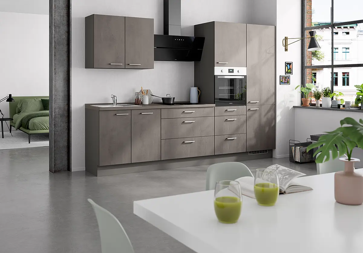 Küchenzeile High-Line Riva Kombi D 300cm Ausrichtung rechts