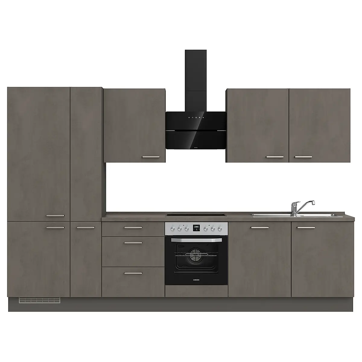 Küchenzeile High-Line Riva Kombi C 330cm | Grau