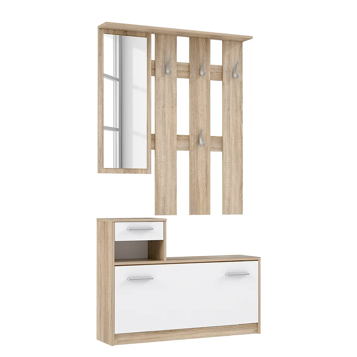 Kompaktgarderobe Typ A | Holztöne