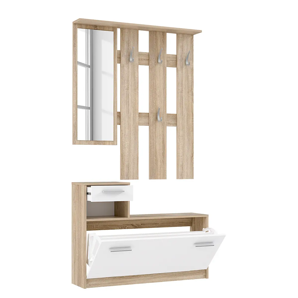 Kompaktgarderobe Typ A | Holztöne
