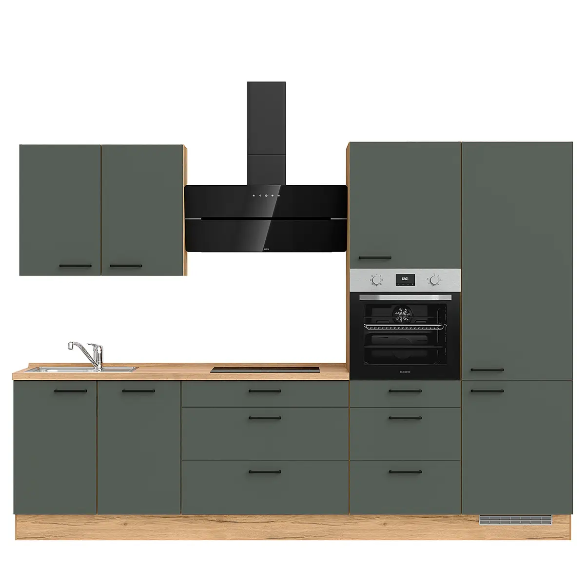 Küchenzeile High-Line Easytouch Kombi D 300cm | Grün