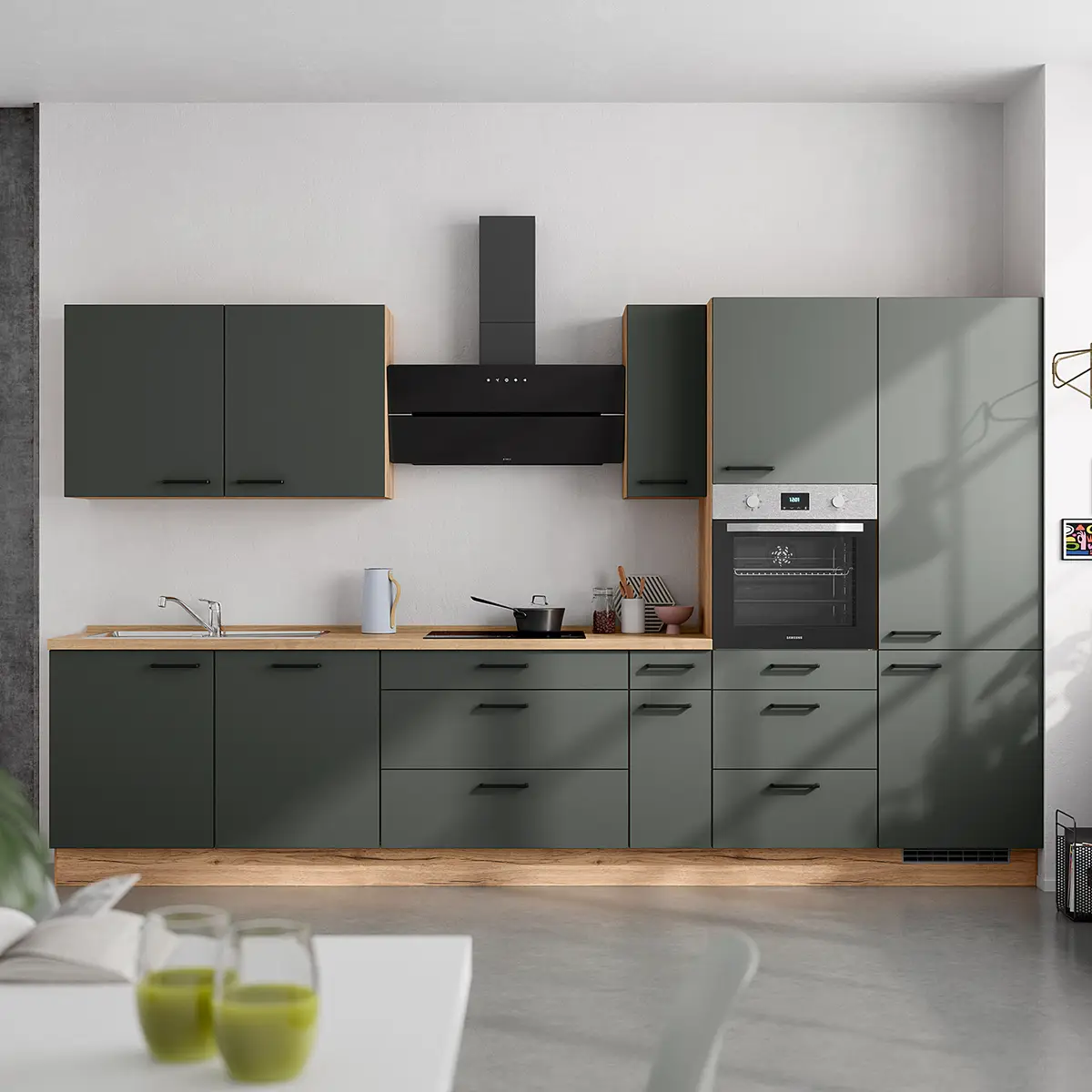 Küchenzeile High-Line Easytouch Kombi D | Grün