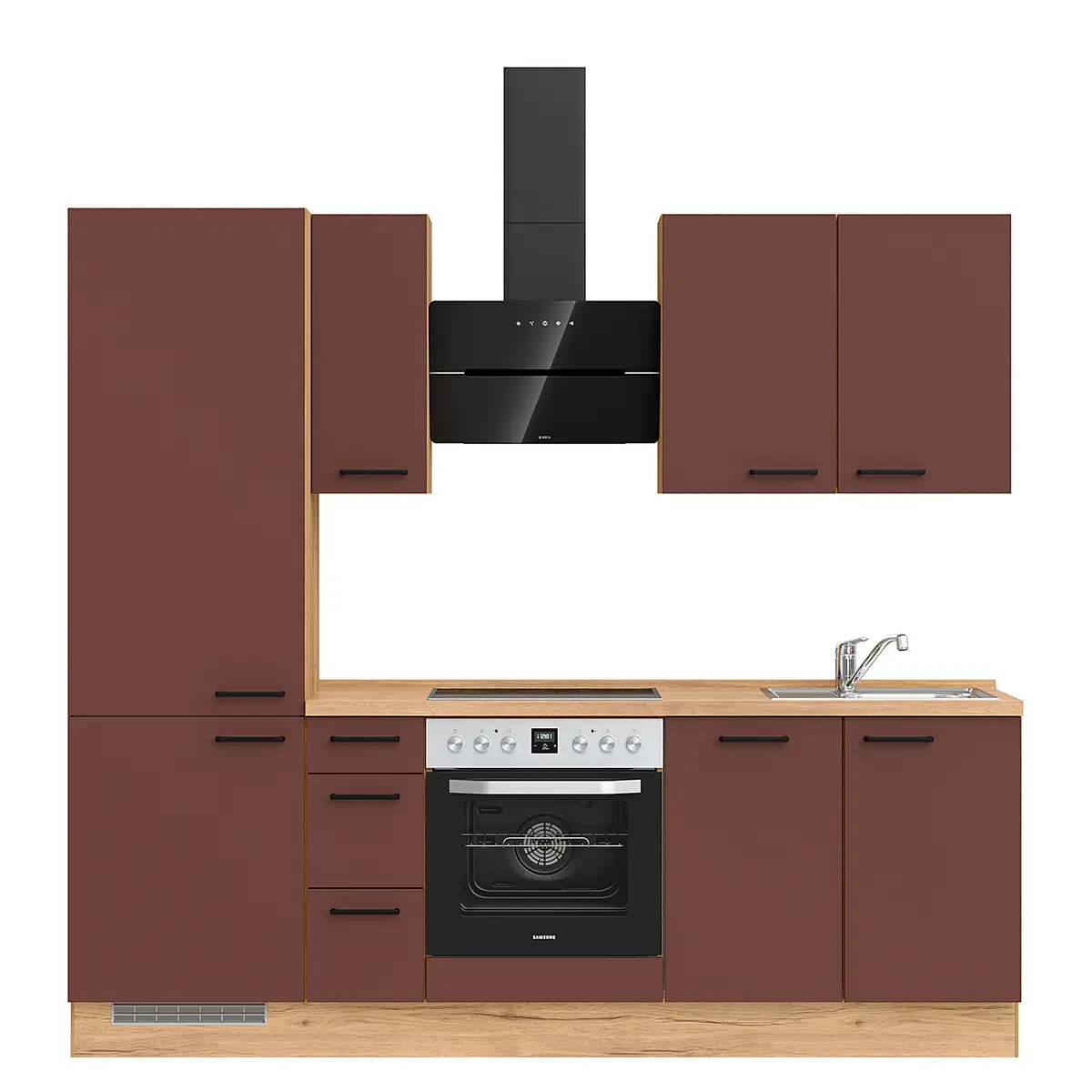Küchenzeile High-Line Easytouch Kombi A 240cm | Rot