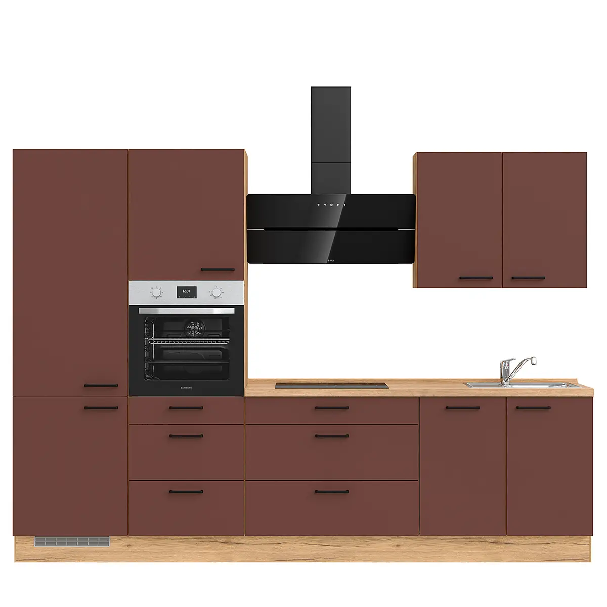 Nobilia Küchenzeile High-Line Easytouch Kombi D 300cm | Rot