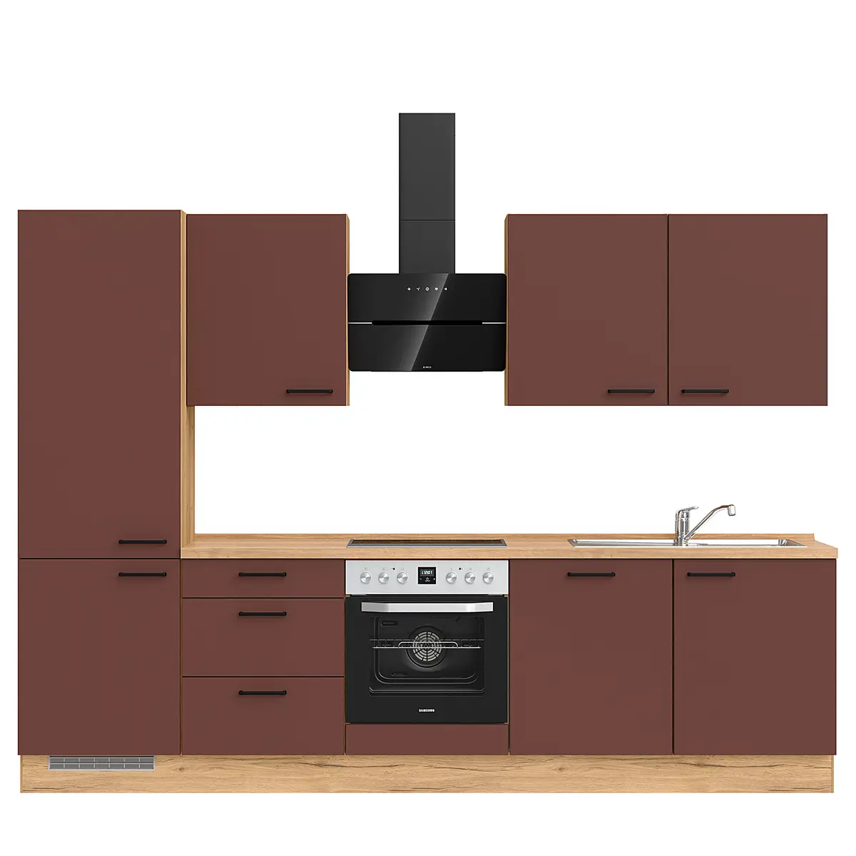 Küchenzeile High-Line Easytouch Kombi C 300cm | Rot