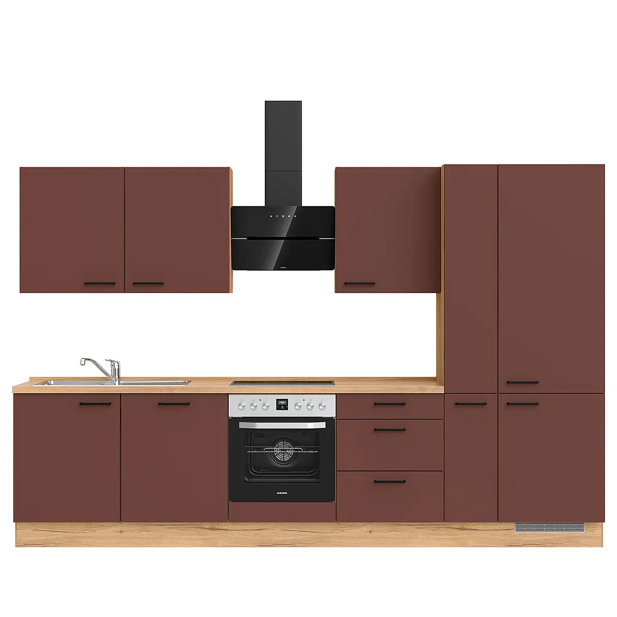 Küchenzeile High-Line Easytouch Kombi C 330cm Ausrichtung | Rot