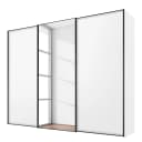 Schwebetürenschrank Typ D 280 x 222cm Weiß/Weiß Basic Grau | Weiß