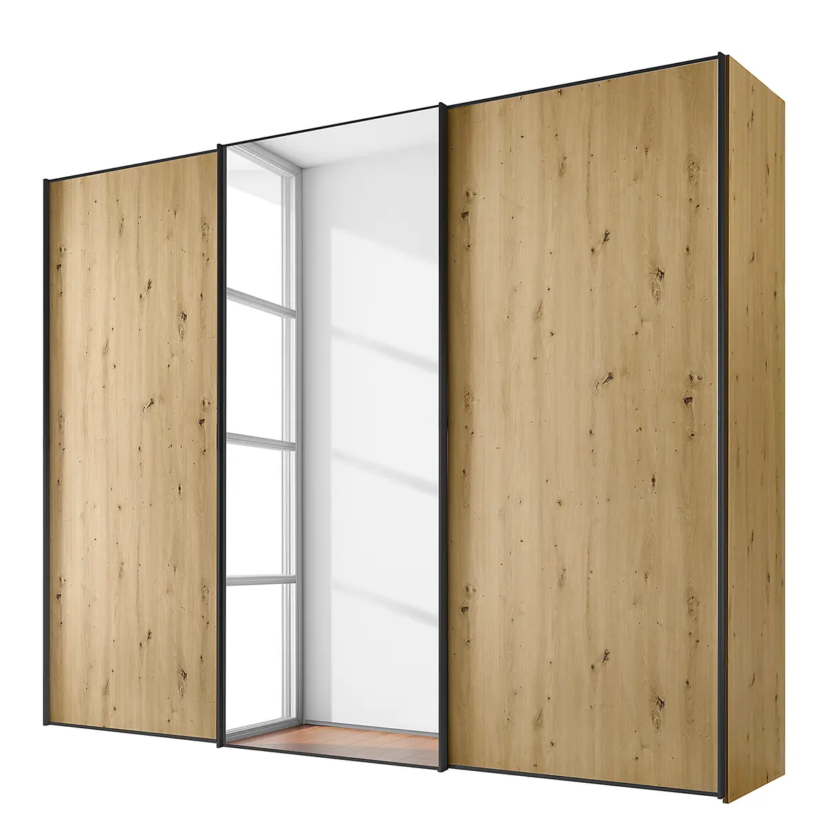 Schwebetürenschrank Typ D | Braun