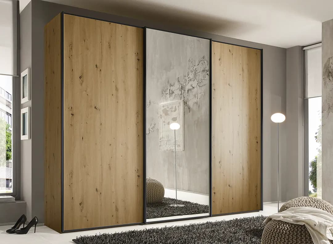 Schwebetürenschrank Typ D | Braun