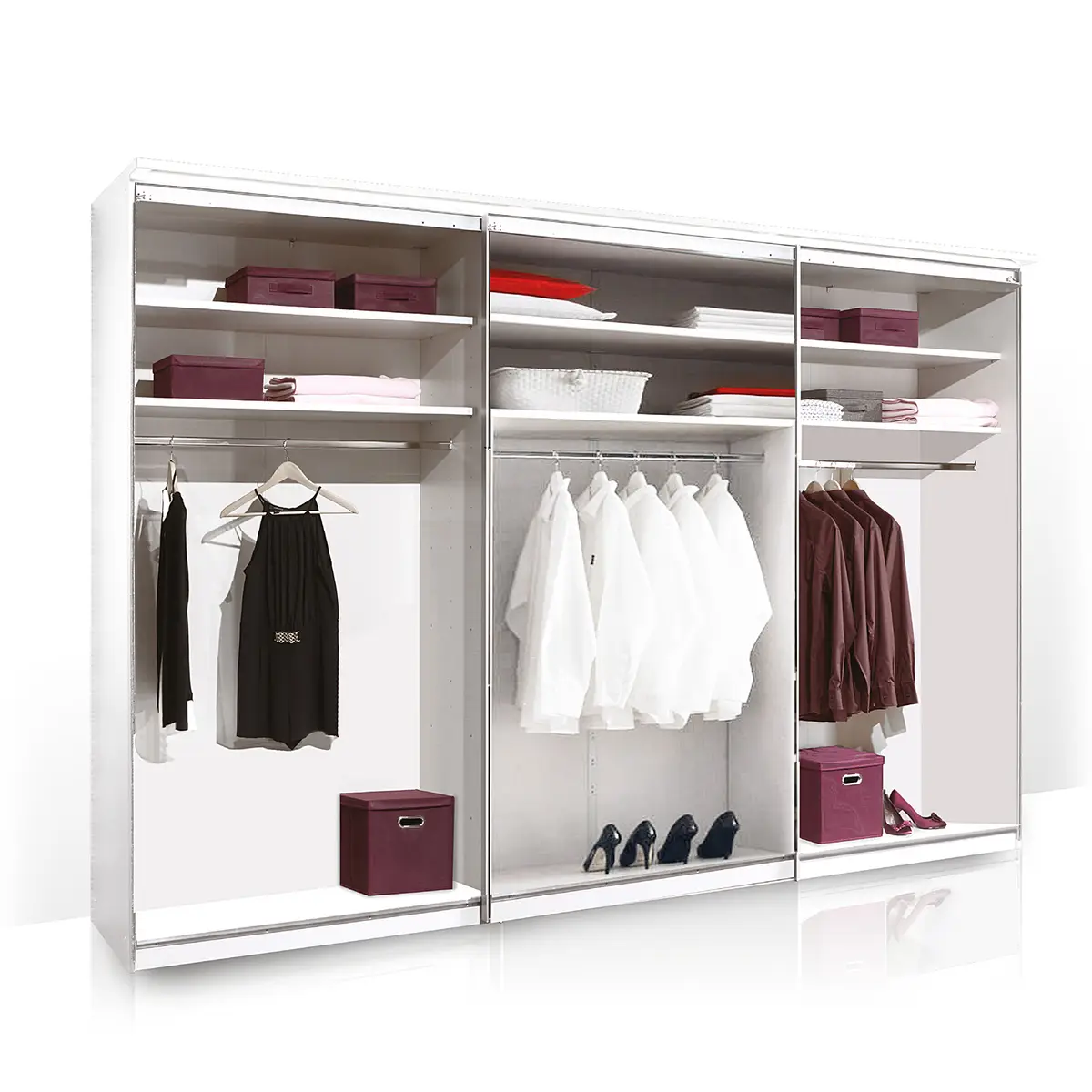 Schwebetürenschrank Typ D | Weiß