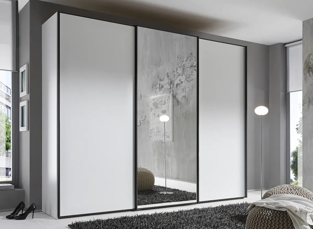 Schwebetürenschrank Typ D | Weiß