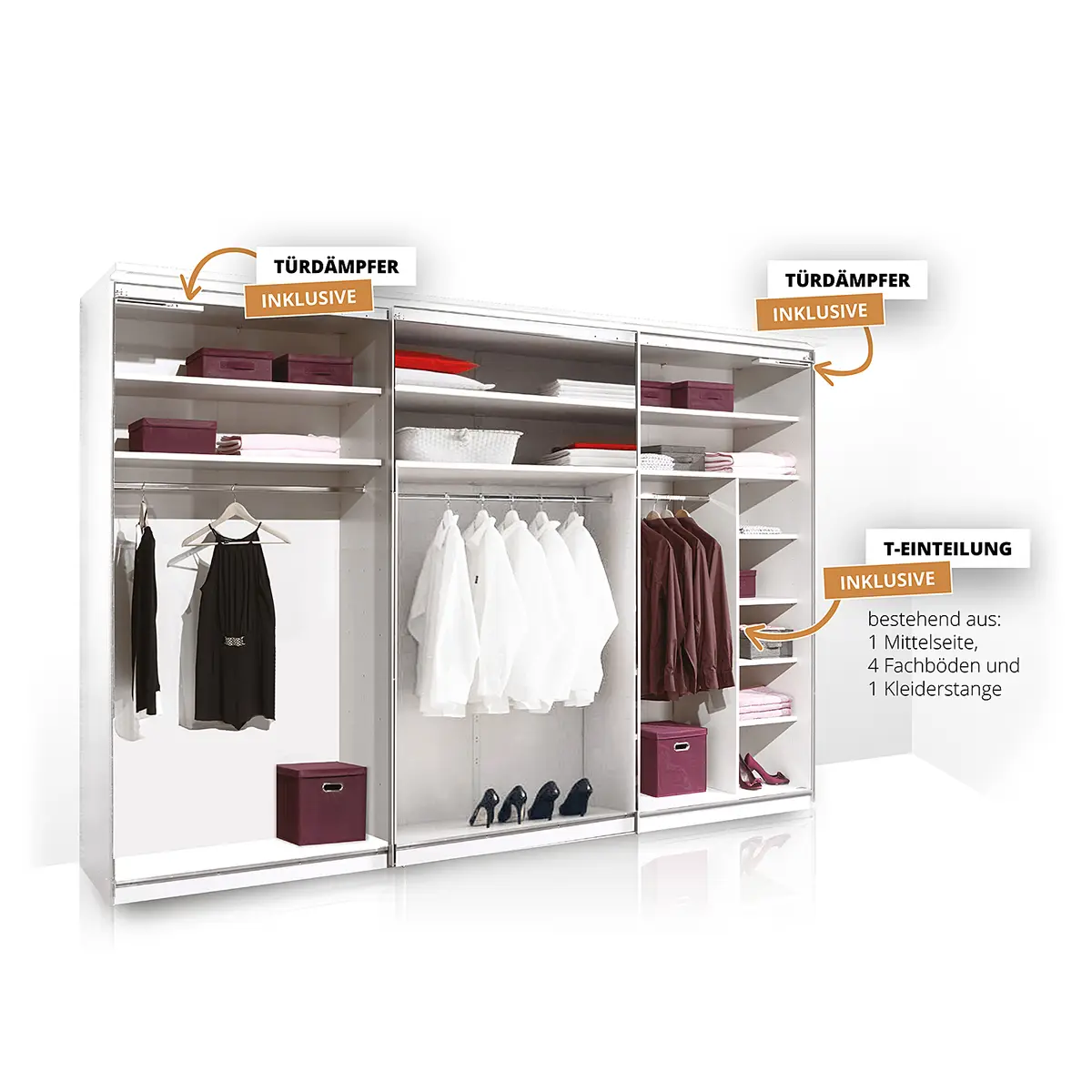 Schwebetürenschrank Typ D | Beige