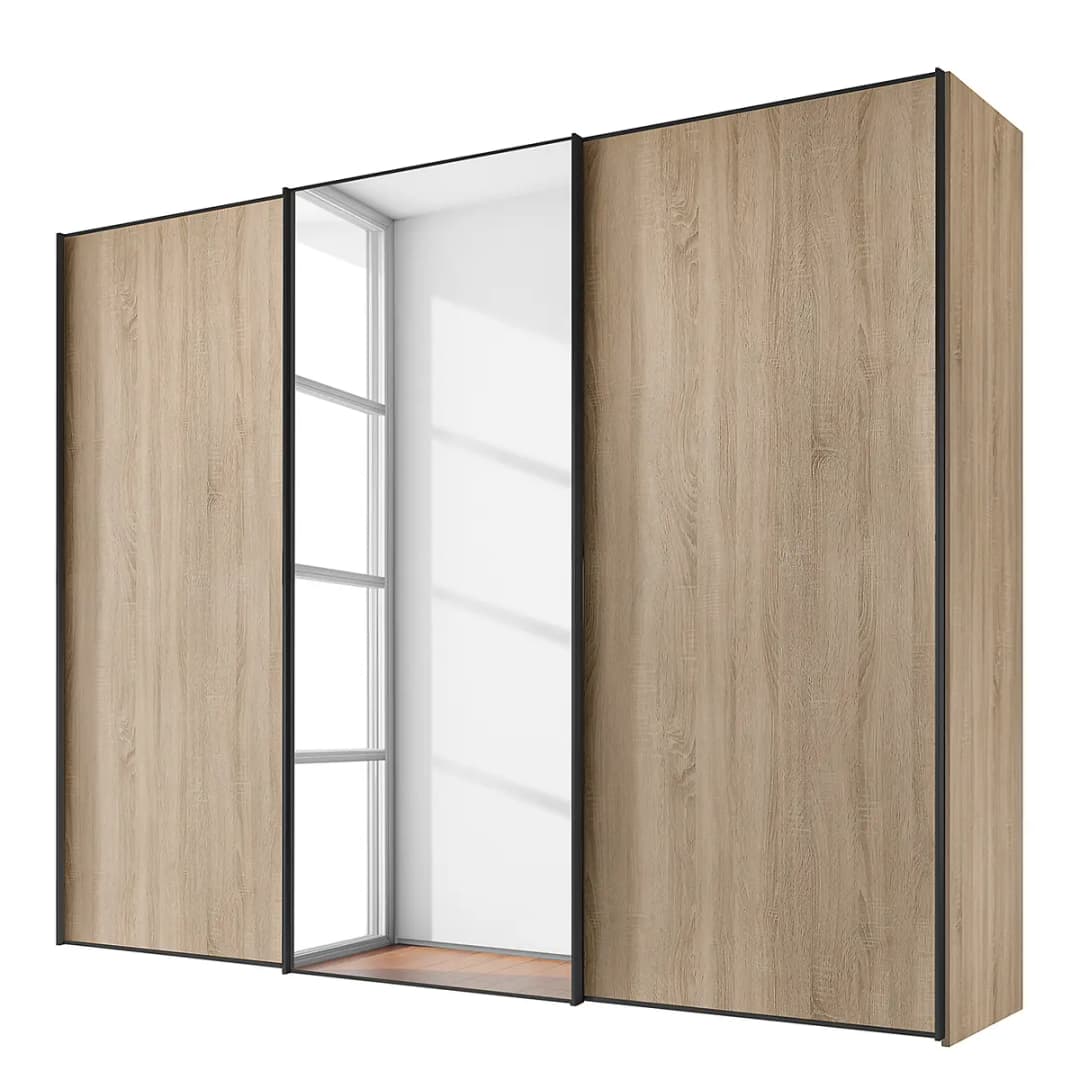 Schwebetürenschrank Typ D 249 x 240cm Braun/Eiche Sonoma Dekor