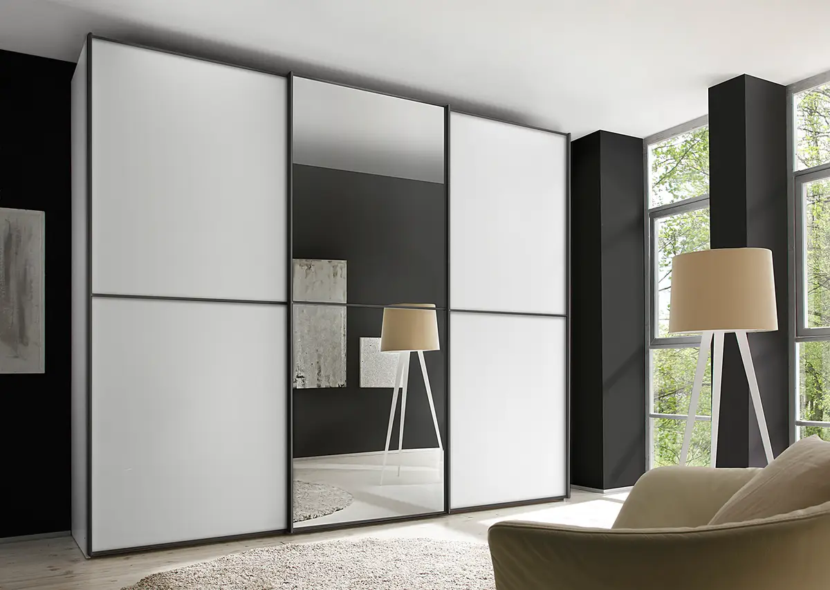 Schwebetürenschrank Typ B | Weiß