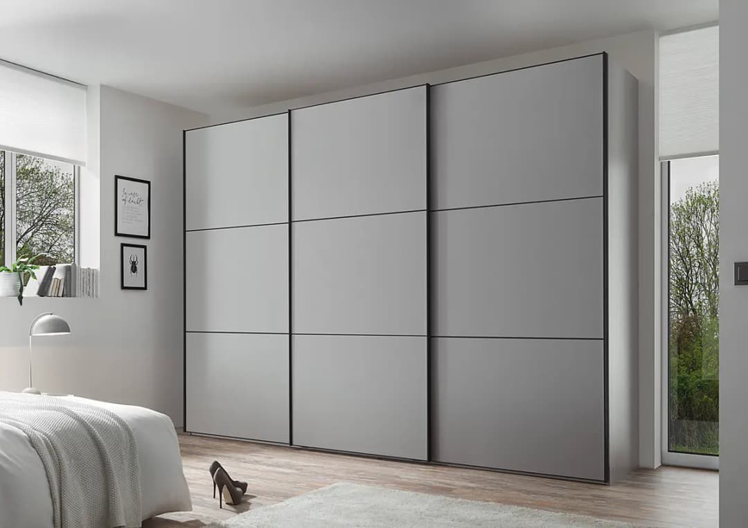 Schwebetürenschrank Includo Typ A 280cm Grau/Silbergrau | Grau