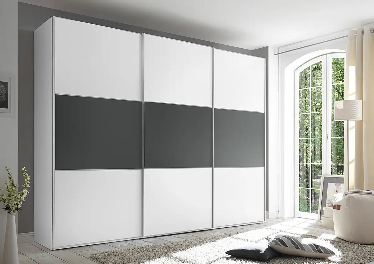 Schwebetürenschrank Includo Typ B | Weiß