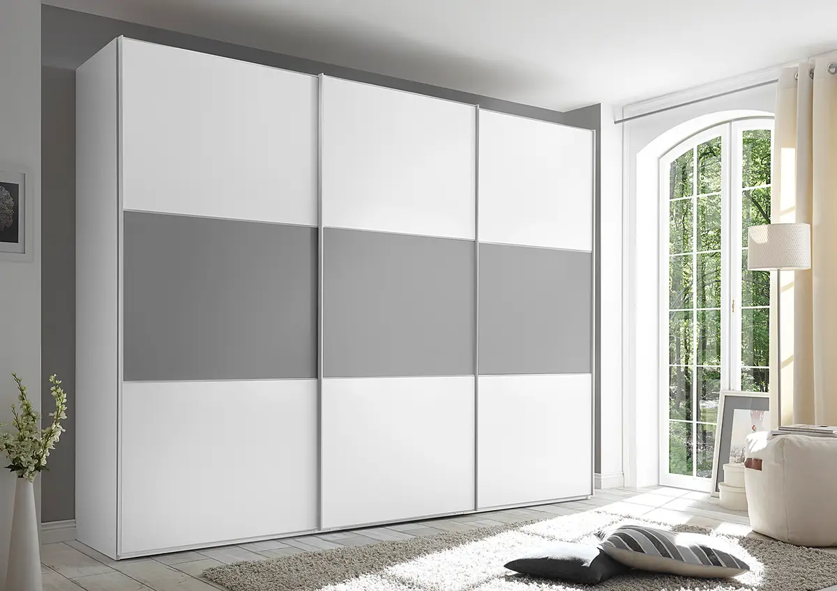 Schwebetürenschrank Includo Typ B | Weiß