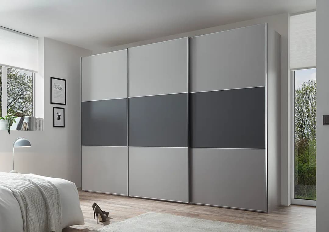 Schwebetürenschrank Includo Typ B | Grau