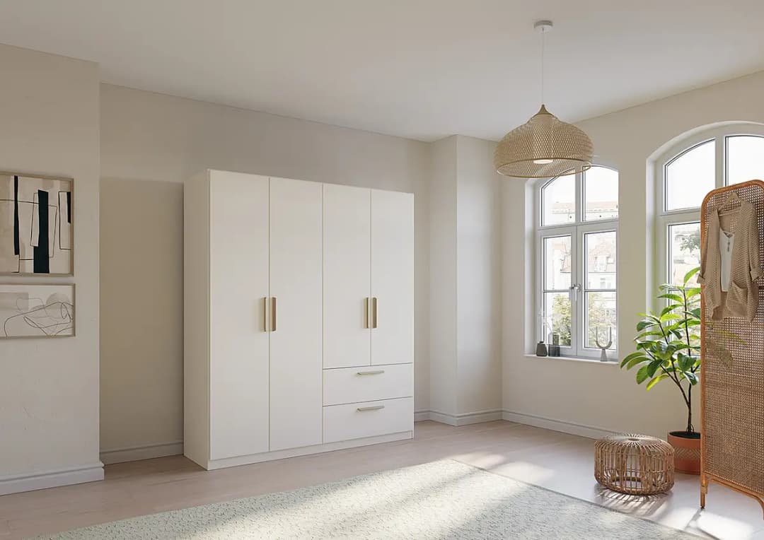 Drehtürenschrank Skandi | Weiß