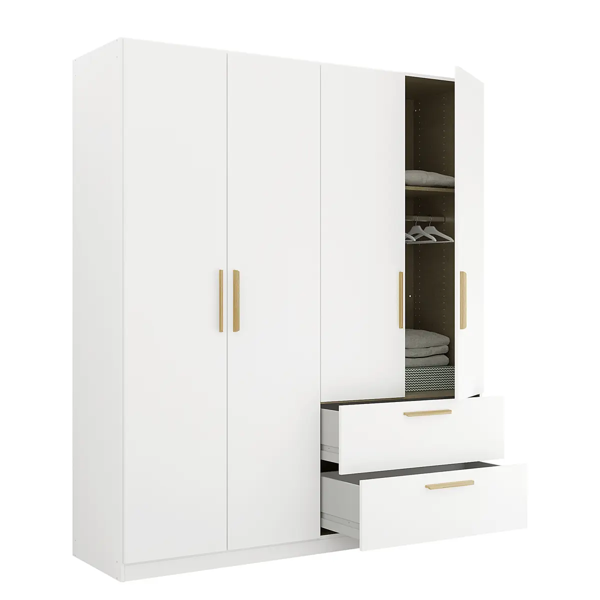 Drehtürenschrank Skandi | Weiß