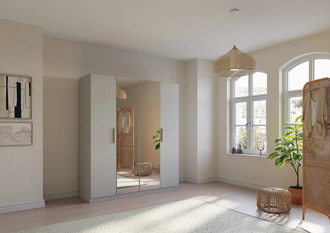 Drehtürenschrank Skandi | Grau