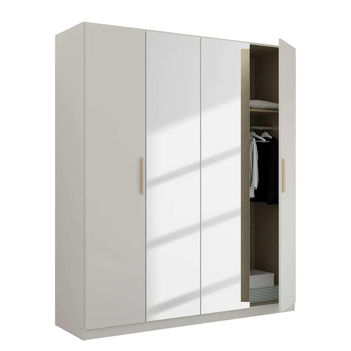 Drehtürenschrank Skandi | Grau