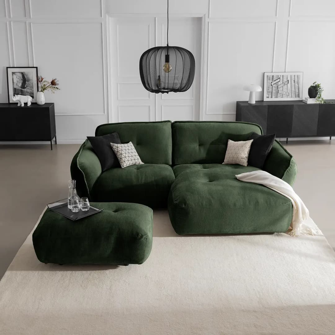 Polsterhocker Lascari | Grün
