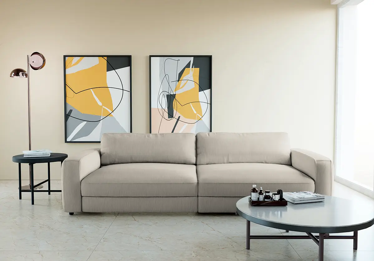 Big-Sofa Grau Cordstoff Maiva | Grau