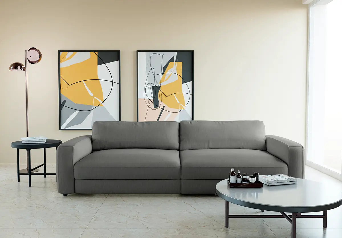 Big-Sofa Grau Cordstoff Maiva | Grau