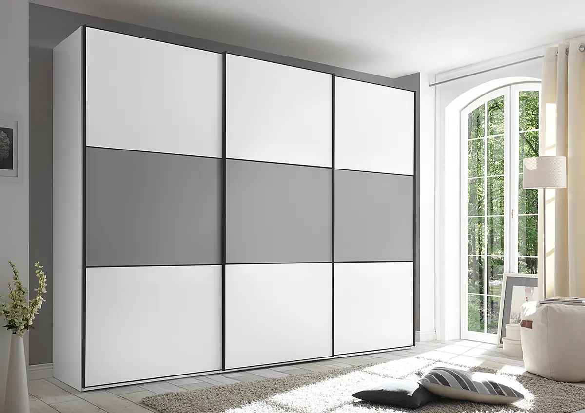 Schwebetürenschrank Includo Typ B | Weiß