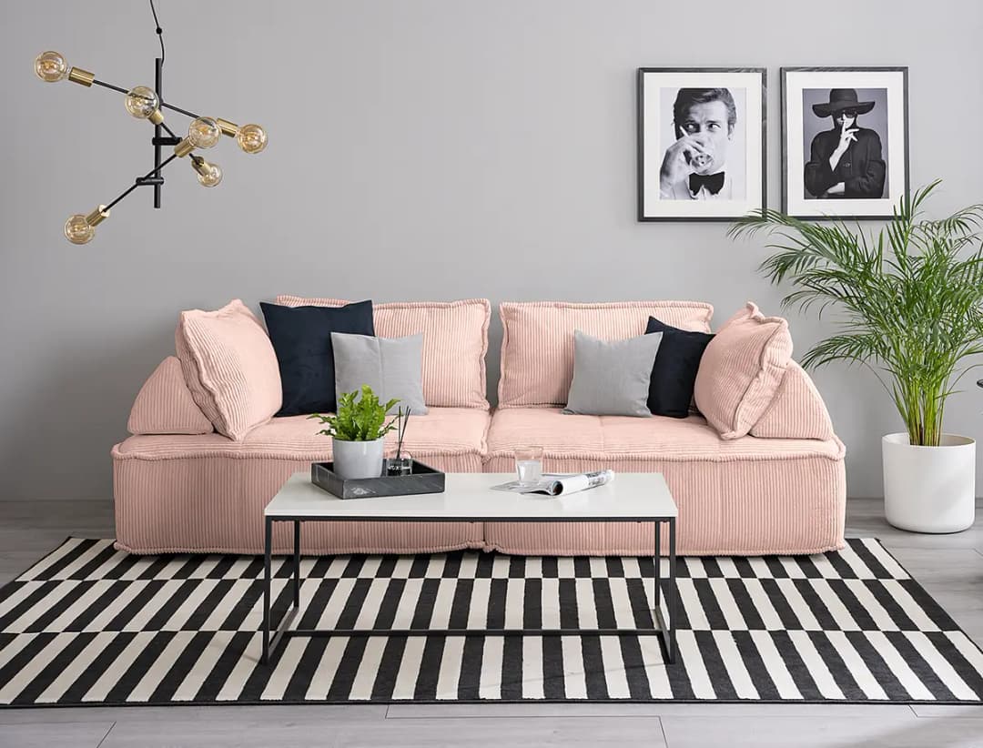 2-Sitzer Sofa Violett Cordstoff Riganton | Mehrfarbig
