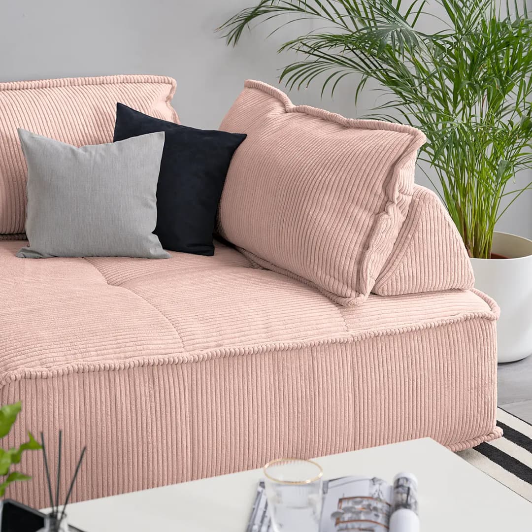 2-Sitzer Sofa Violett Cordstoff Riganton | Mehrfarbig
