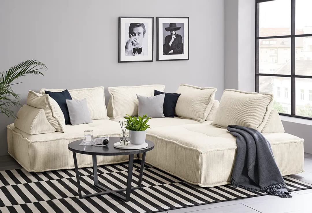 Ecksofa Riganton | Weiß