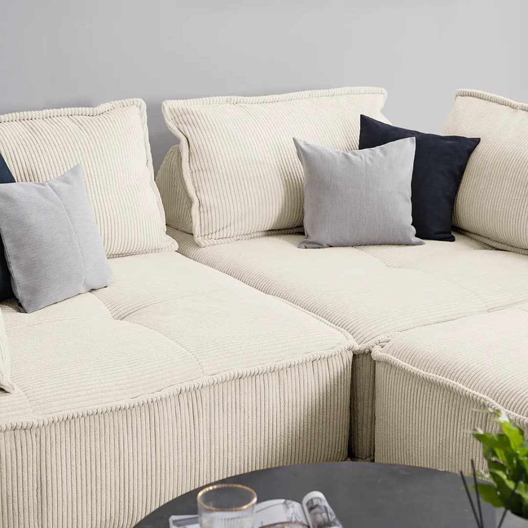Ecksofa Riganton | Weiß