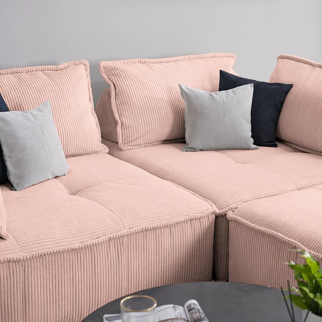Ecksofa Violett | Mehrfarbig