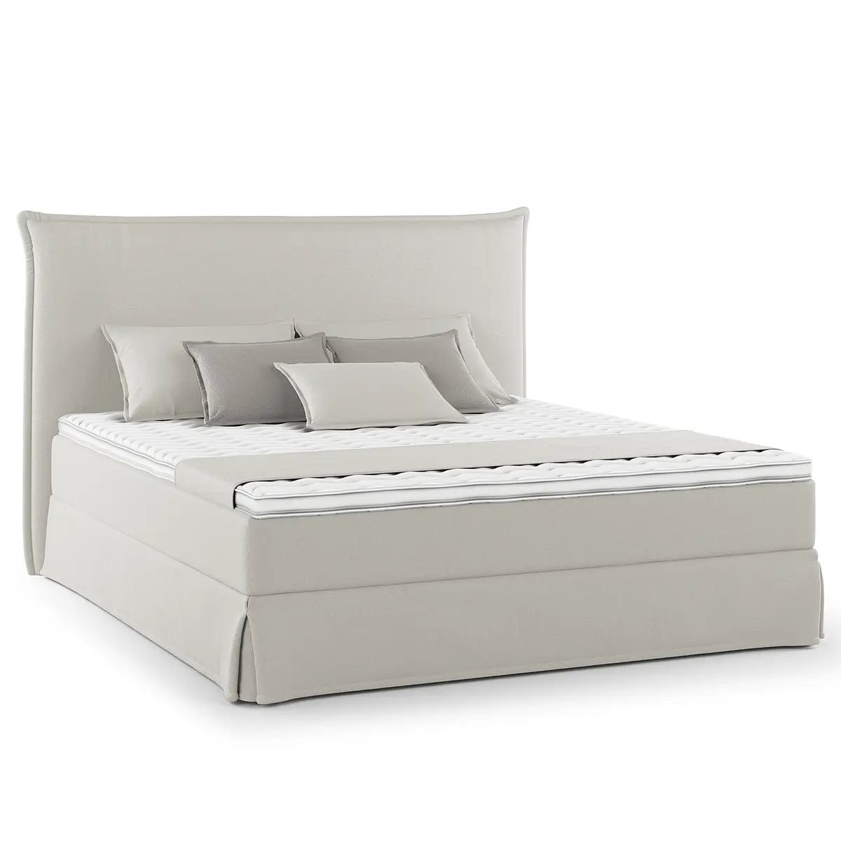 Boxspringbett mit Husse 160 x 200cm Microfaser Orela | Grau