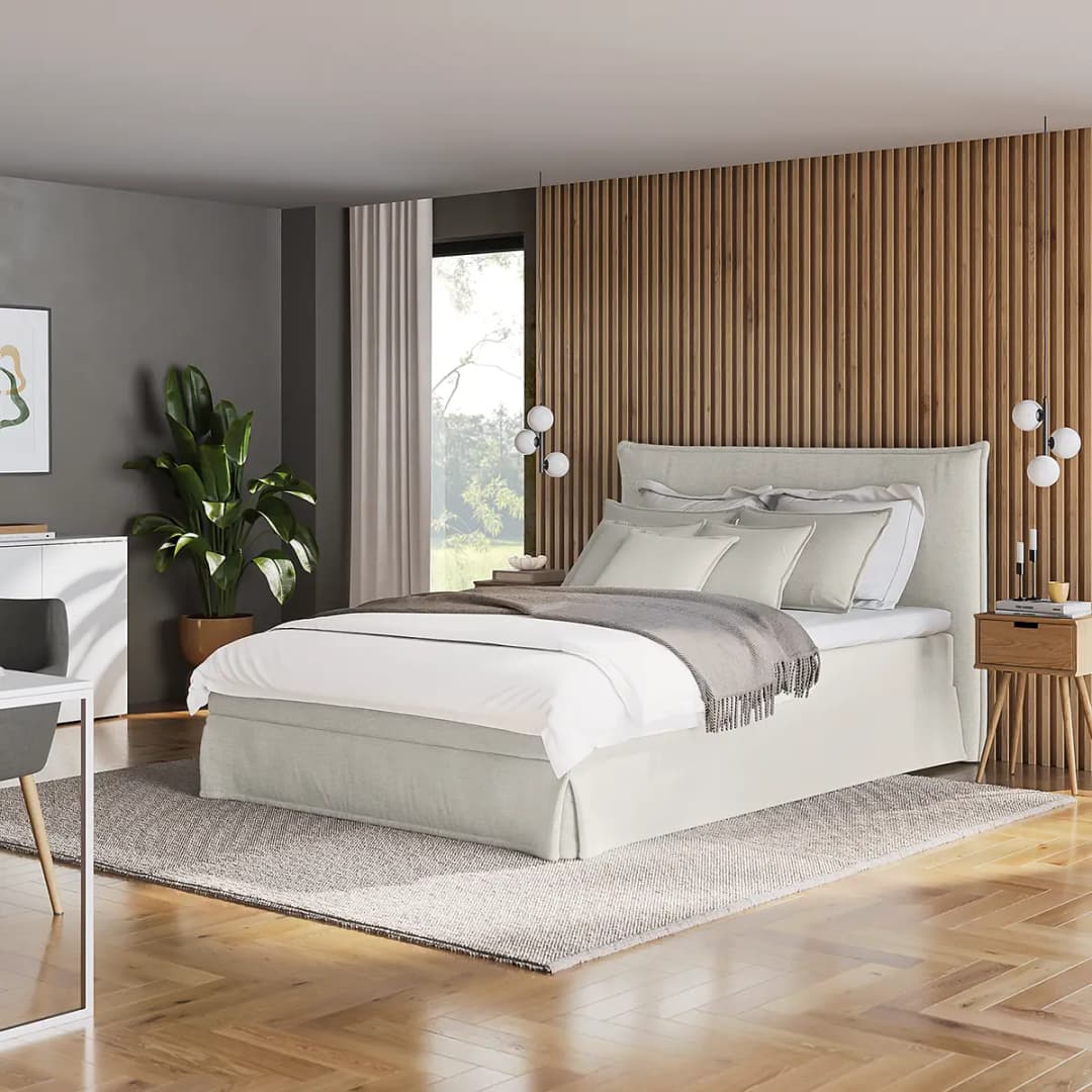 Boxspringbett mit Husse 160 x 200cm Microfaser Orela | Grau