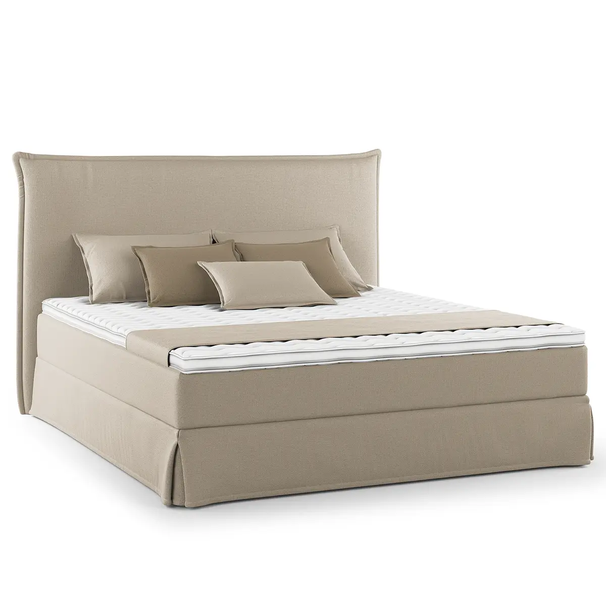 Boxspringbett mit Husse 160 x 200cm Microfaser Orela | Beige