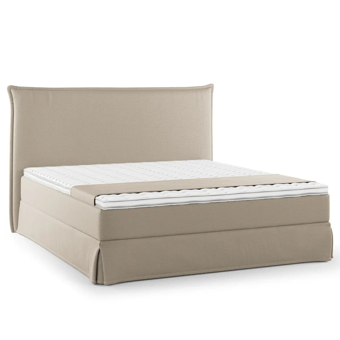 Boxspringbett mit Husse 160 x 200cm Microfaser Orela | Beige
