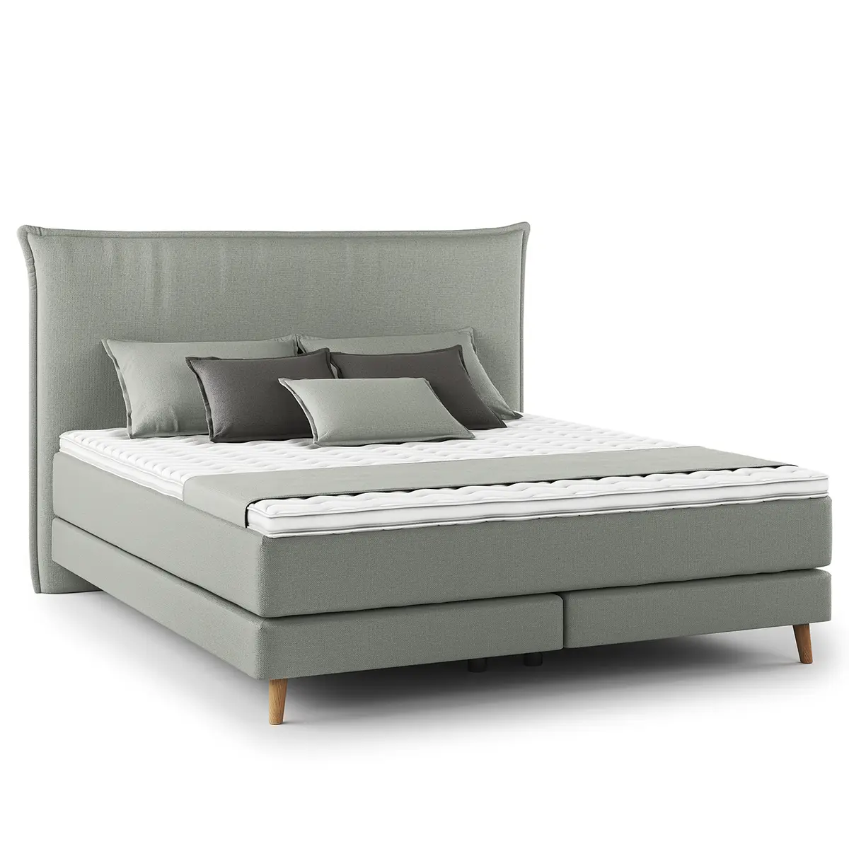 Boxspringbett Klassisch 160 x 200cm Microfaser Orela Grau/Grau