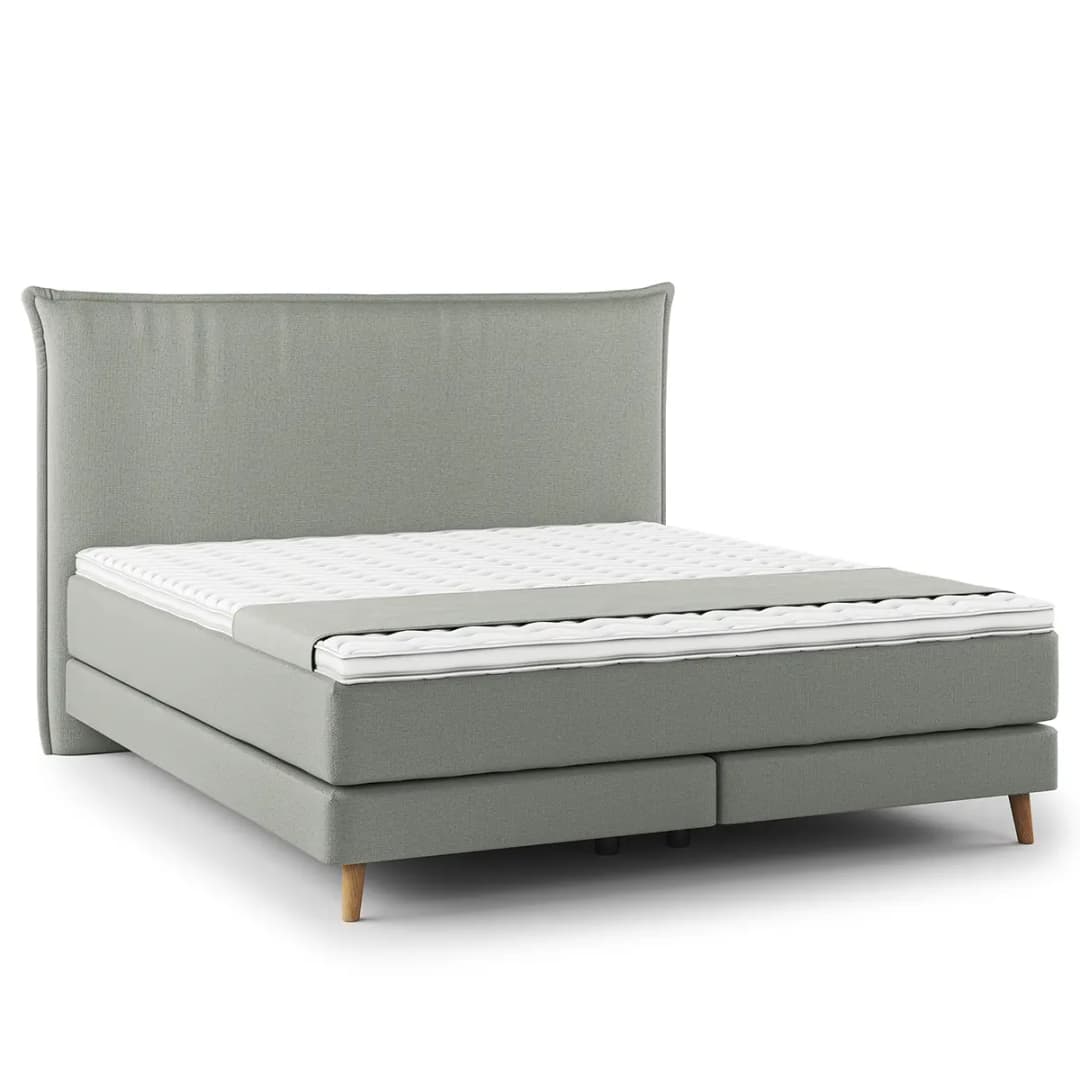 Boxspringbett Klassisch 160 x 200cm Microfaser Orela Grau/Grau