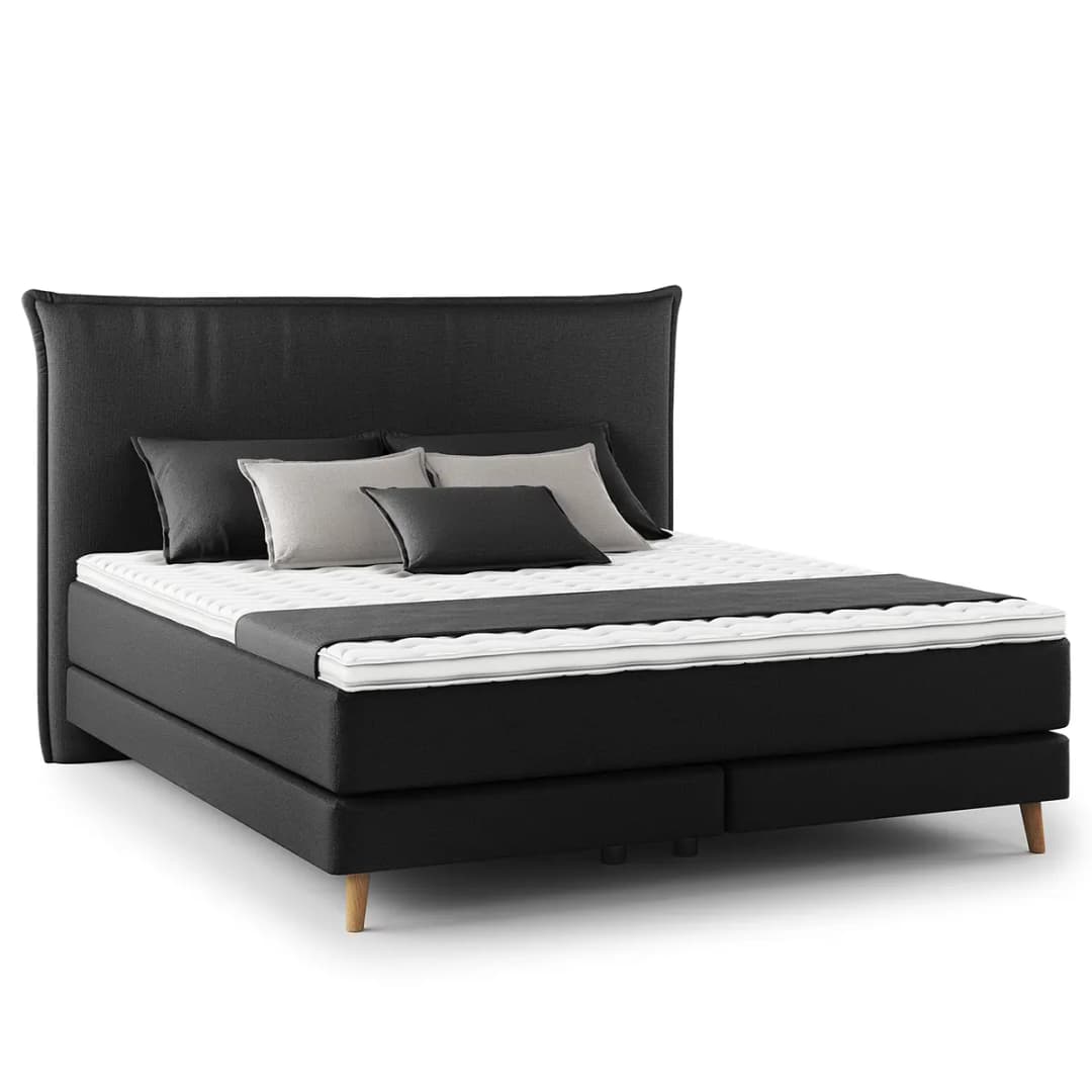 Boxspringbett Klassisch 160 x 200cm Microfaser Orela | Schwarz