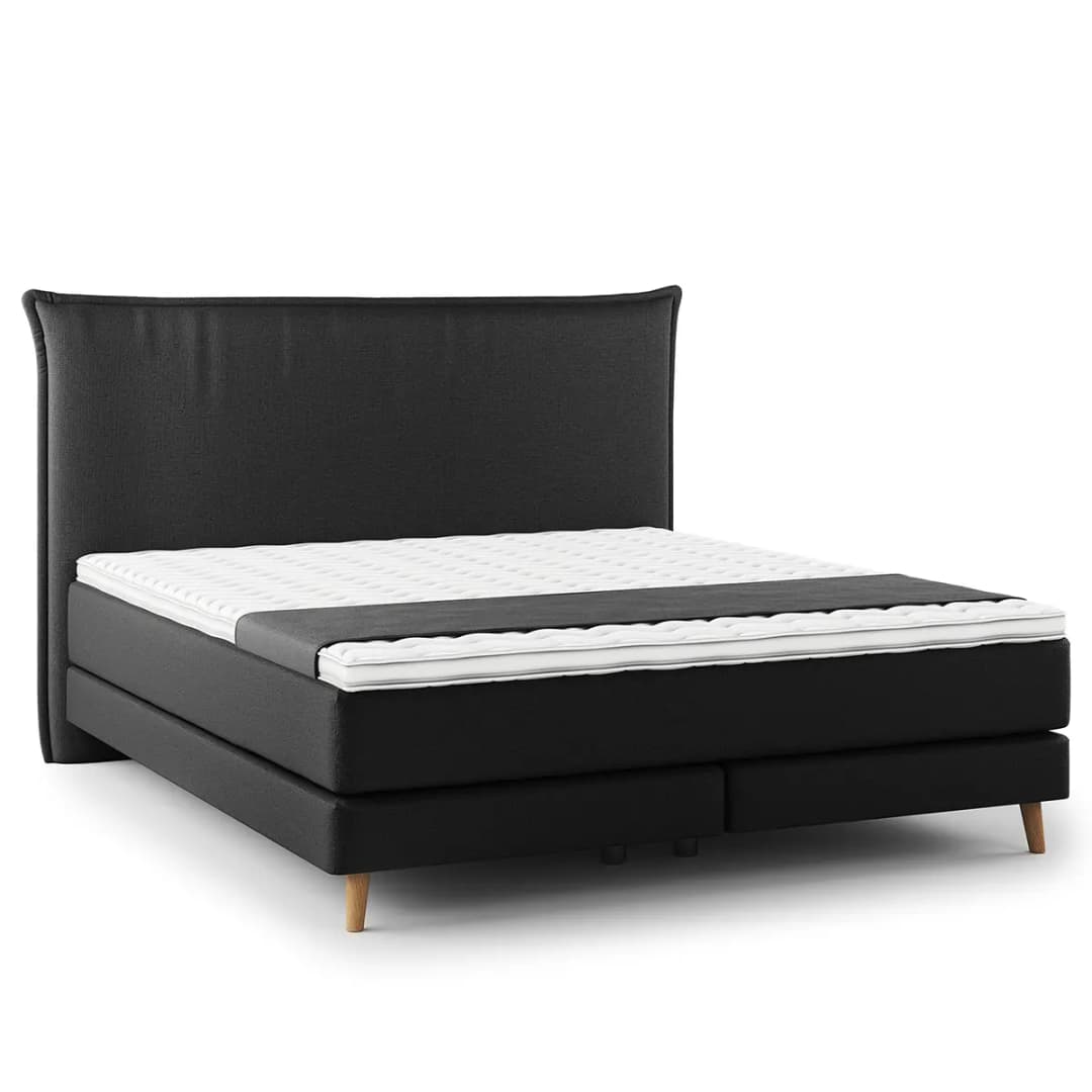 Boxspringbett Klassisch 160 x 200cm Microfaser Orela | Schwarz