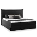 Boxspringbett mit Husse 160 x 200cm Microfaser Orela | Schwarz