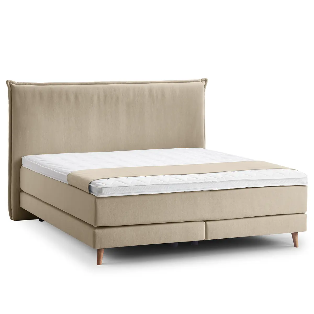 Boxspringbett Klassisch 180 x 200cm Webstoff Meara | Beige