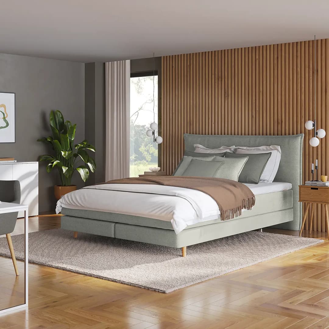 Boxspringbett Klassisch 160 x 200cm Microfaser Orela Grau