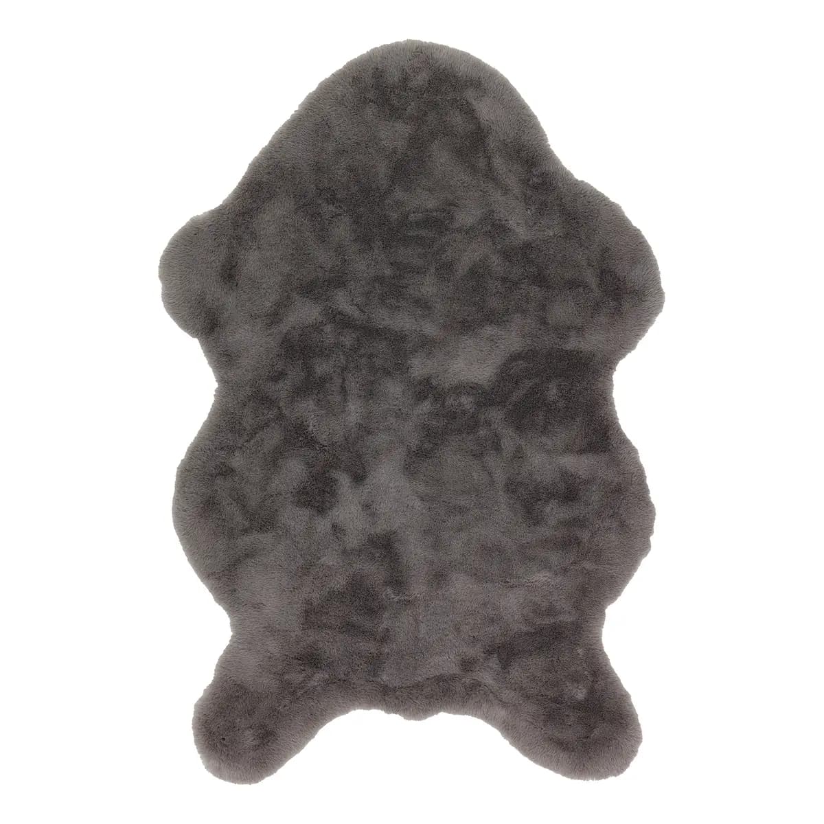 Fellteppich Tender Grau/Grau 70 x 2 x 110cm 100% Polyester
